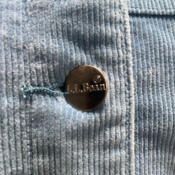 LL Bean Petite Blue Corduroy Jacket Classic Casual Lightweight Layering Preppy - Picture 7 of 12